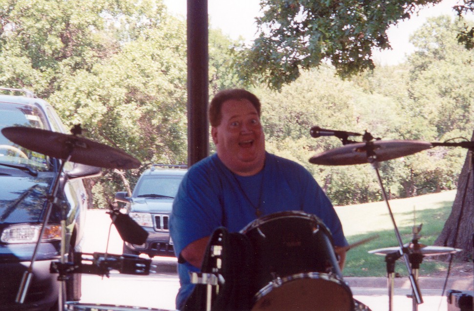 I'm Still Happy to be playing drums - even though it is 110 degrees out here . . 